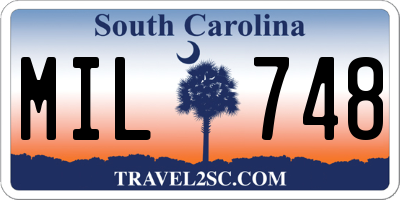 SC license plate MIL748
