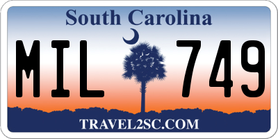 SC license plate MIL749