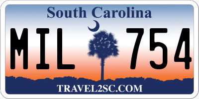 SC license plate MIL754