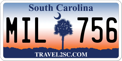 SC license plate MIL756