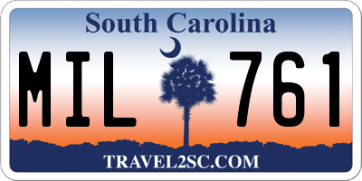 SC license plate MIL761