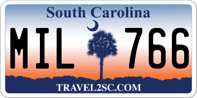 SC license plate MIL766