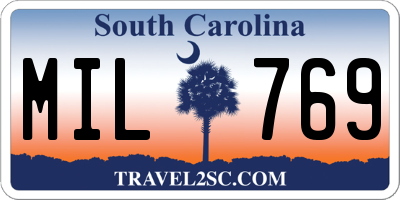 SC license plate MIL769