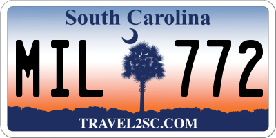 SC license plate MIL772