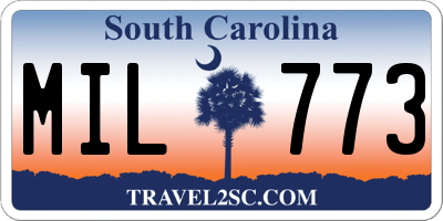 SC license plate MIL773