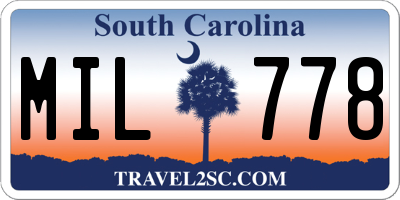 SC license plate MIL778