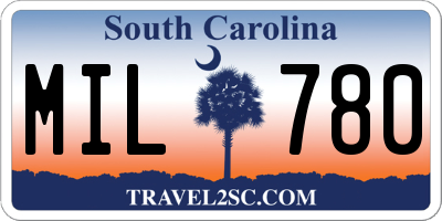 SC license plate MIL780