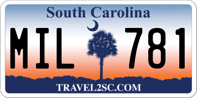 SC license plate MIL781