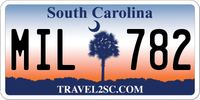 SC license plate MIL782