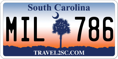 SC license plate MIL786