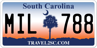SC license plate MIL788