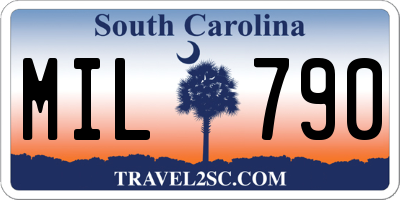SC license plate MIL790