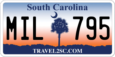 SC license plate MIL795