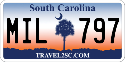 SC license plate MIL797