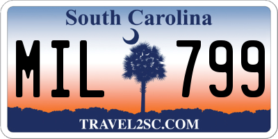 SC license plate MIL799