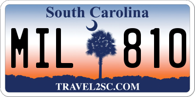 SC license plate MIL810