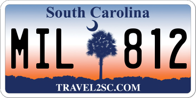SC license plate MIL812