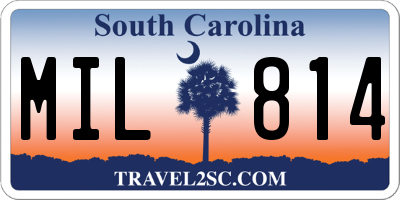 SC license plate MIL814