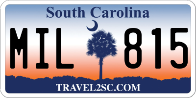 SC license plate MIL815
