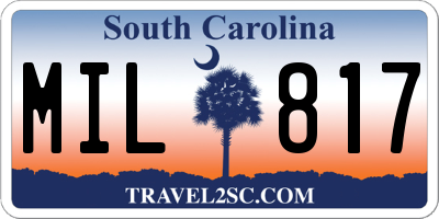 SC license plate MIL817
