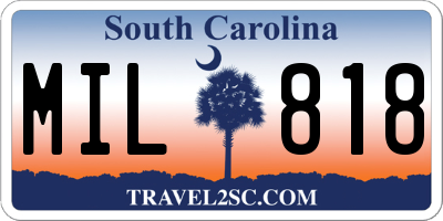 SC license plate MIL818