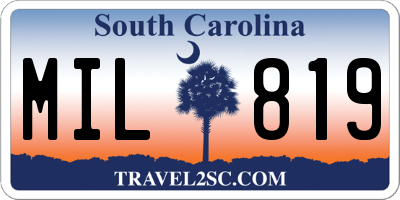 SC license plate MIL819