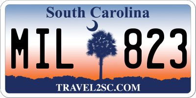 SC license plate MIL823
