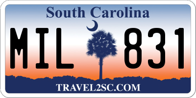 SC license plate MIL831