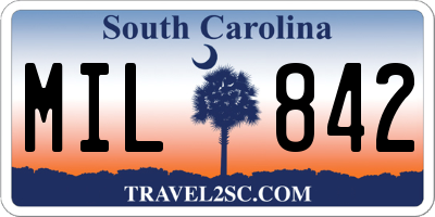 SC license plate MIL842