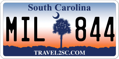 SC license plate MIL844