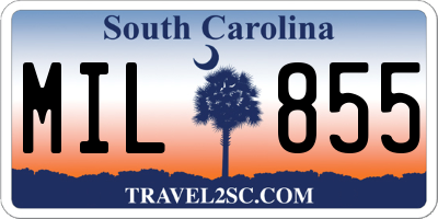 SC license plate MIL855