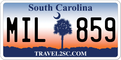 SC license plate MIL859