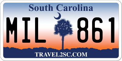 SC license plate MIL861