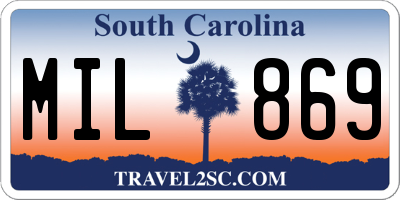SC license plate MIL869