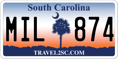 SC license plate MIL874