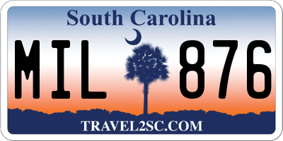 SC license plate MIL876