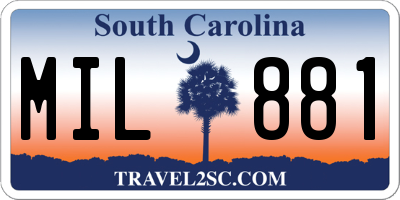 SC license plate MIL881