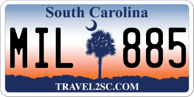 SC license plate MIL885
