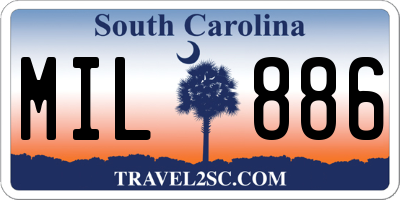 SC license plate MIL886