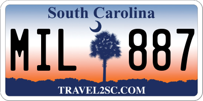 SC license plate MIL887