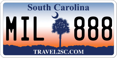 SC license plate MIL888