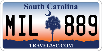 SC license plate MIL889