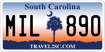 SC license plate MIL890
