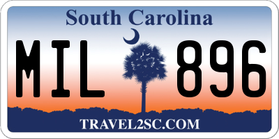 SC license plate MIL896