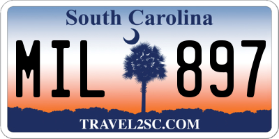 SC license plate MIL897
