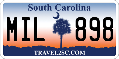 SC license plate MIL898