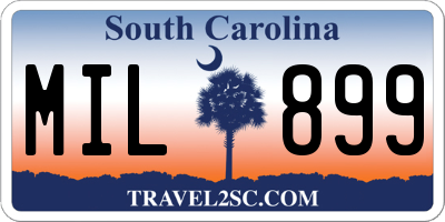 SC license plate MIL899