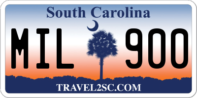 SC license plate MIL900