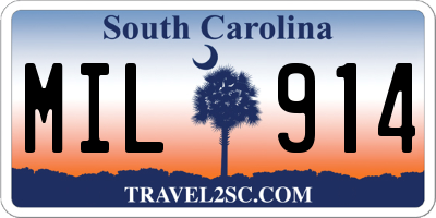 SC license plate MIL914