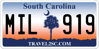 SC license plate MIL919